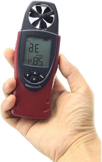 Mini Anemometer - Windmeter Luchtmeter - Wind Snelheid Meten - Draagbaar Ontwerp - 1000 Gram - Grijs
