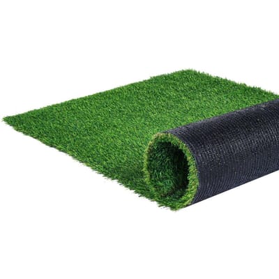 Kunstgras, 5 x 10 ft Tapijt Groen Gras, 1,38  Nep Deurmat Buiten Terras Gazon Decoratie, Makkelijk Schoon te Maken met Afvoer Gaten, Perfect Voor