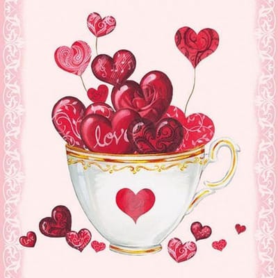 Ambiente Cup of Hearts papieren servetten