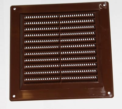 Kunststof Ventilatie Rooster Bruin 150x150 mm - Ventilatieopening voor Binnen en Buiten