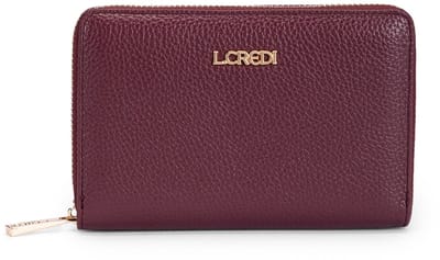 L.CREDI portemonnee Perla Zip Around Wallet Cherry Shade (rood)paars