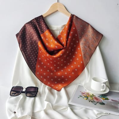 Autumn harvest -zijden sjaal- Premium topkwaliteit- 100% moerbei- beste geschenk voor dames-70x70cm - Perfect verjaardags- en jubileumcadeau-idee, Valentijn cadeau