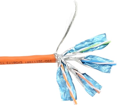 S/FTP CAT6 Gigabit netwerkkabel met vaste aders - AWG23 - LSZH / oranje - 50 meter