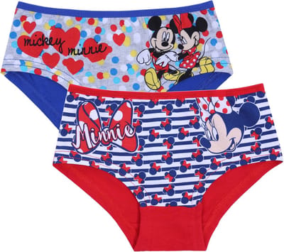 2x marineblauw en rood Minnie Mouse broekje voor meisjes DISNEY