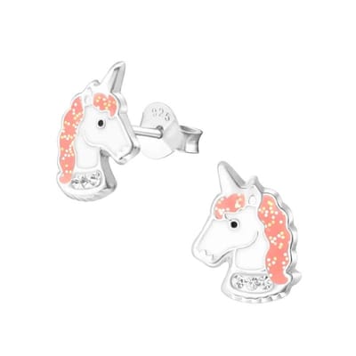 Aramat Jewels | Oorbellen | Unieke Zilveren Unicorn Oorbellen - Cadeau voor Kind | | | |7mm | Zilver | Kinderen | Verkleurd niet