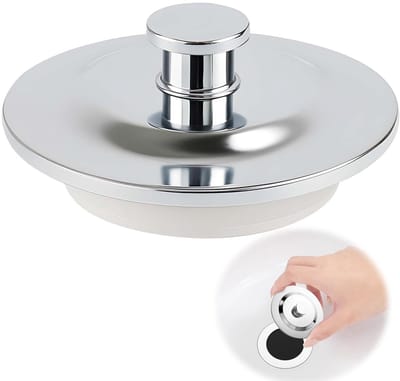 Dailygoods- Afvoerstop roestvrij staal - Universele badstop - Gootsteenstop - Afvoerzeef - Geschikt voor openingen 42-44 mm - Lekvrij ontwerp - Afvoerplug