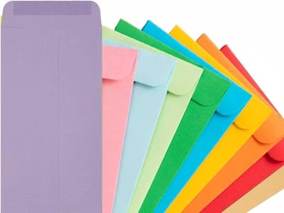 Mini Gekleurde Enveloppen 5.5x9cm - 10 Assortiment Kleuren voor Uitnodigingen, Wenskaarten en Feesten