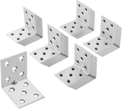 Set van 50 hoekverbinders 50 x 50 x 40 mm – Verzinkt Staal voor Houten Verbindingen