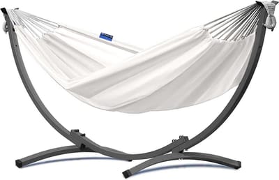 Hangmat met Standaard voor 1 Persoon - Stevig Metalen Frame tot 120 kg - Comfortabele XL Hangmatset