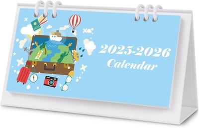 Kleine Bureaukalender 2025-2026, 18 Maanden Desktopkalender voor School en Kantoor