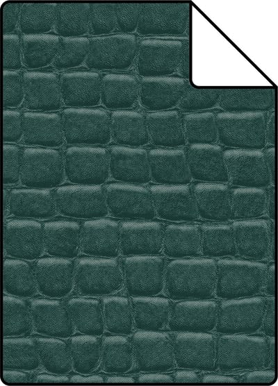Proefstaal Origin Wallcoverings behang krokodillenhuid petrolblauw - 26,5 x 21 cm - 347780-S