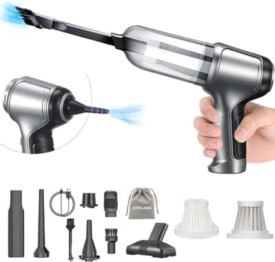DailySupplies® Handstofzuiger Draadloos - Auto Stofzuiger - Kruimeldief Snoerloos - Kruimelzuiger - Zilver