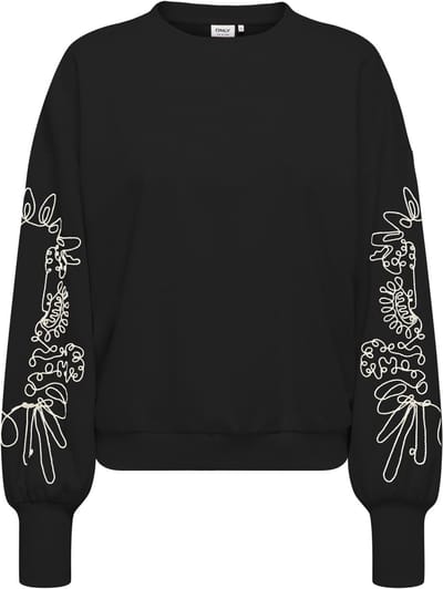 Only zwarte dames trui   Ronde hals   Regular fit   Duurzaam   Lange mouw Zwart S