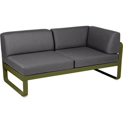 Fermob BELLEVIE hoekmodule rechts - D3 Pesto - A3 grafietgrijs