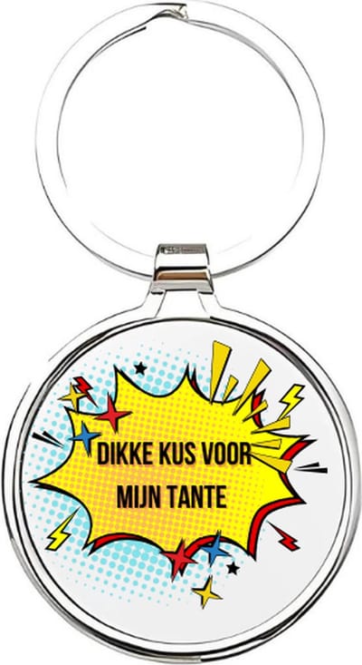 Akyol - Dikke kus voor mijn tante Sleutelhanger - tante - De liefste tante - Tante sleutelhanger - sleutelhanger - Sleutelhanger voor tantes - Familie sleutelhanger - verjaardagscadeautje - cadeau voor de liefste tante - Aunt - 4 x 7,5 CM