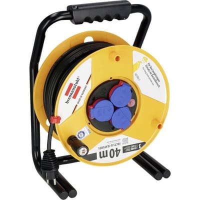 Brennenstuhl Brobusta IP44 Kabelhaspel, 40 m, speciaal kunststof, voor gebruik buitenshuis, Made in Germany, geel