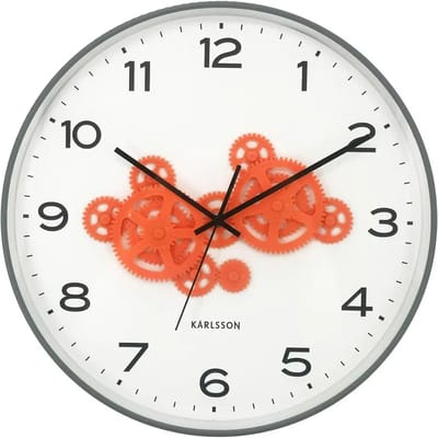 Karlsson Wandklok Open Gear - Grijs - 40.8x40.8x40.8cm - Wandklok Modern