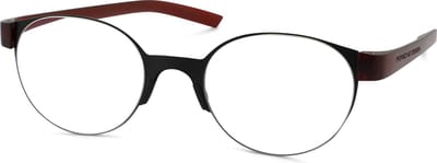 Leesbril Porsche Design P8812-Zwart / Bordeaux Rood-+1.00