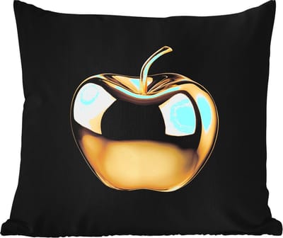 Tuinkussen - Appel - Goud - Chrome - Zwart - 40x40 cm - Weerbestendig