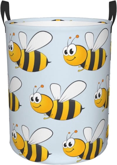Wasmand Opvouwbaar - Kledingmand Cartoon - Ruimte Besparen - Vrijstaand Design - 40 x 50 cm - Zwart