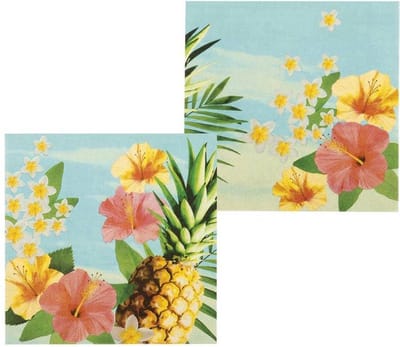 12x servetten paradise - Feestservetten - Papieren servetten - Party napkins - 33 cm - Tafelservetten - Feest - Palmbladeren - Ananas - Jonyx