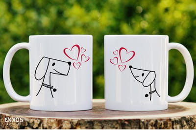 Hond Couple Hond lovers mok - Mok met tekst - Grappige mok - Verjaardag cadeau - Cadeau voor man - Cadeau voor vrouw - Cadeau voor haar - Cadeau voor hem - Grappige cadeau - Thee glazen - Valentijn cadeautjes - Koffiekopjes
