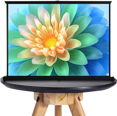 Draagbaar projectiescherm - Mobiel scherm - Thuisbioscoop creëren - Installatie zonder boren - 30 tot 50 inch - Zwart