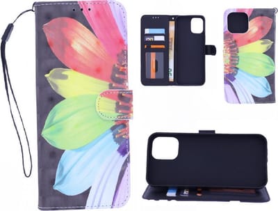 Bookcase Geschikt voor: iPhone 12 Pro hoesje met print - Flower 3D