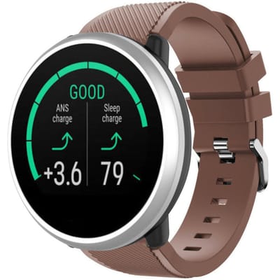 Polar Unite twill siliconen band (koffiebruin)