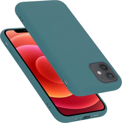 Cadorabo Hoesje geschikt voor Apple iPhone 12 MINI in LIQUID GROEN - Beschermhoes gemaakt van flexibel TPU silicone Case Cover