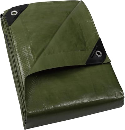 Afdekzeil 5 x 6 m - Waterdicht, Scheurvast Zeil met Inslagringen - UV-bestendig - Groen - 120 g/m² - Multifunctioneel Polyester Beschermingszeil voor Tuinmeubels, Auto, Caravan, Zwembad en Bouwmaterialen