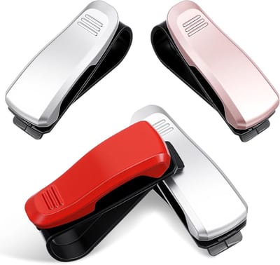 Visor Zonnebrilhouder Clip Set van 4 - Multifunctionele Hanger voor Zonnebrillen en Kaarten, Geschikt voor Auto en Dagelijks Gebruik