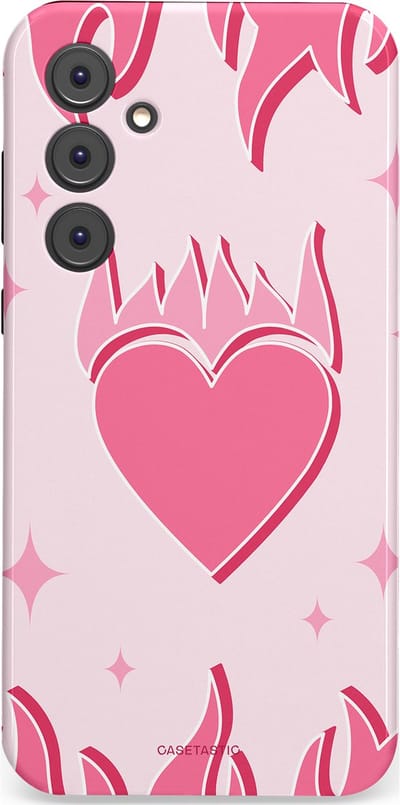 Casetastic Hoesje Geschikt voor Samsung A35 - Stijlvolle Beschermende Duo-layer Case - Hartenvuur
