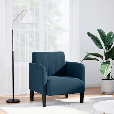 vidaXL - Fauteuil - met - armleuningen - Blauw - 54 - cm - Fluweel