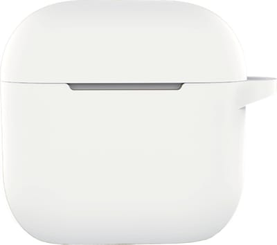 Hoesje - Geschikt voor Apple AirPods 4 - met Clip - Siliconen Hoes - Silicone Case Cover - Wit