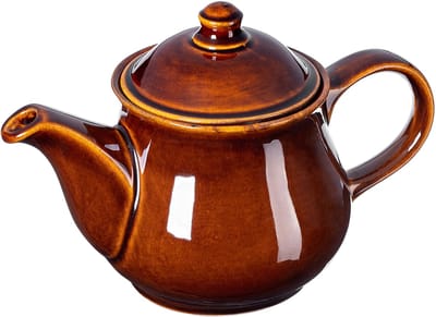 KADAX Theepot van keramiek, warmhoudende theeketel in landelijke stijl, vaatwasmachinebestendige kan van hoogwaardig keramiek, theepot voor thuis of op kantoor (zonder opwarmer)
