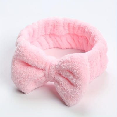 Effen Kleur Strik Hoofdband Set Dames Gezichtsreiniging Schoonheid Make-up Hoofdband Polsband Flanellen Haaraccessoire Hoofdband Gezichtsreiniging Hoofdband Polsband
