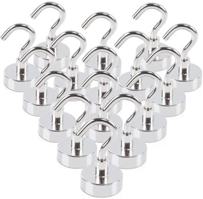 PromoHome Sterke Magneethaken Set - 16 Stuks Multifunctionele Haken voor Keuken en Huishouden