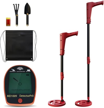 ACXIN Kinder Metaaldetector - 3kHz LCD - Waterdichte Spoel - 70-95cm ABS - Rood