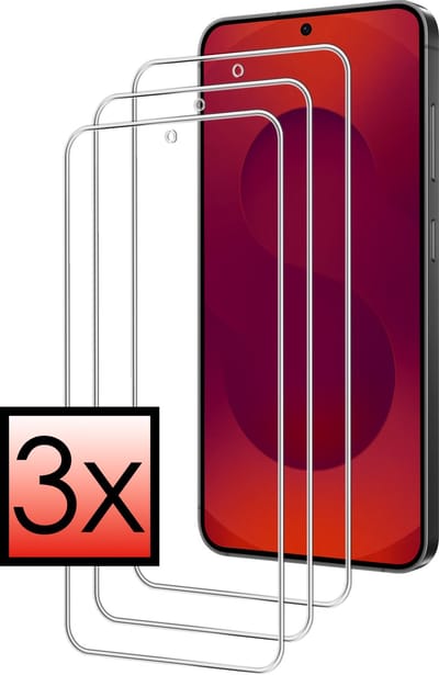 Screenprotector - 3 Stuks - Geschikt voor Samsung Galaxy S25 FE - Extra Sterk - Beschermglas - Gehard Glas - Tempered Glass - Screen Protector - Bescherm Cover