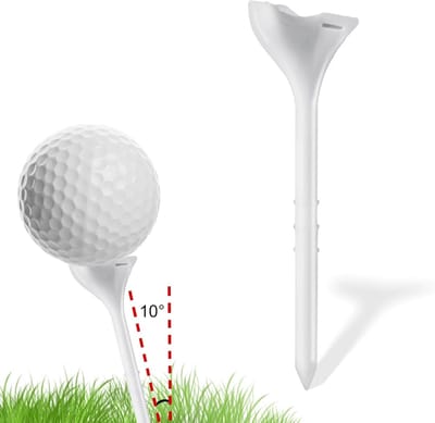 20pcs 10 Degree Golftees - Premium Plastic Golf Simulator Tees - Professionele Golf Training Accessoires - Golf Oefenhulpmiddelen voor Mannen en Vrouwen (Wit)