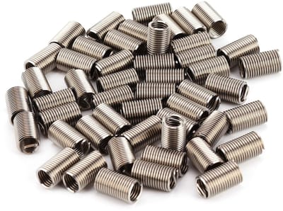 Dailygoods- Schroefdraadinzetstukken 50 Stuks - Roestvrij Stalen Binnendraad - M8 x 1,25 x 3D - Zelftappende Set - Slijtvaste Schroefdraad - Voor Mechanische Apparaten - Schroefdraadinzetstuk