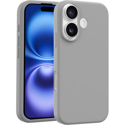 Coverzs luxe siliconen hoesje geschikt voor iPhone 16 Plus (grijs) - shockbestendig, premium bescherming, duurzaam