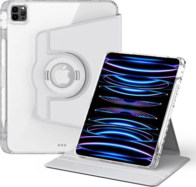 Coverup Tablethoes geschikt voor iPad Air 11 (2024/2025/2026) / Air (2020/2022) Hoesje - 360° Rotating Folio Book Case met Wake/Sleep - Grijs