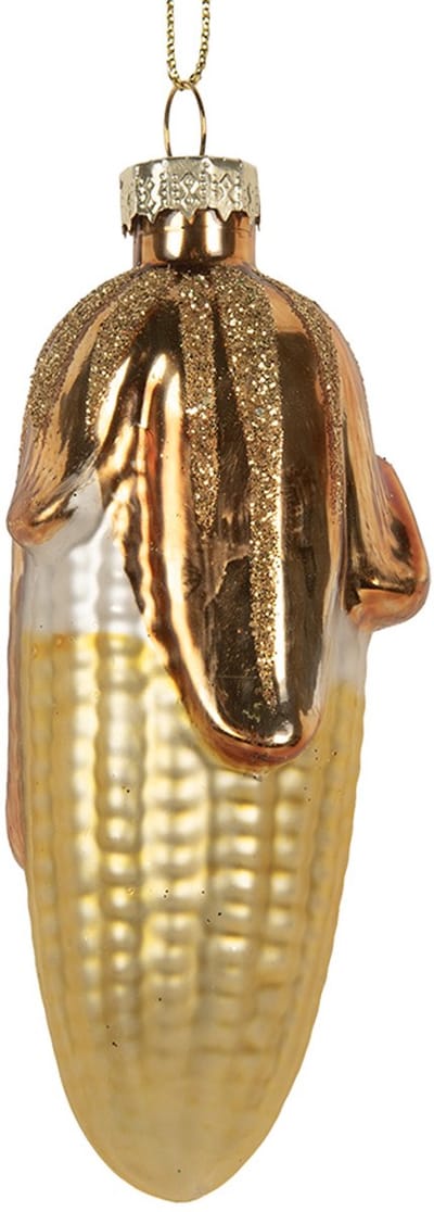 Clayre & Eef Kersthanger Ø 4x10 cm Goudkleurig Glas