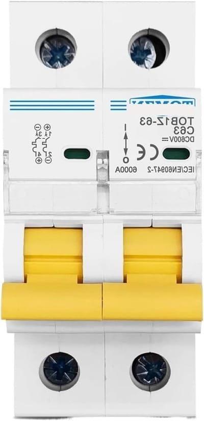 Automatische Schakelaar - DC Zekering - Energie Beveiligen - Aardingsfout Detectie - 600V - Grijs