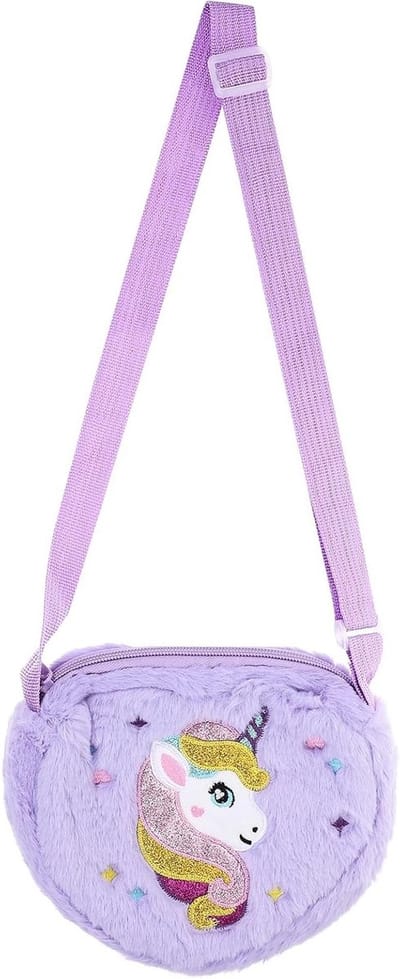 Schattige Unicorn Handtas voor Kinderen - Pluche Schoudertas met Anime Ontwerp voor Meisjes - Perfecte Prinsessen Handtas in Paars