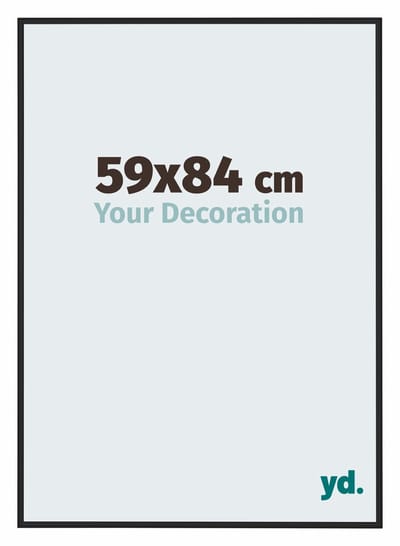 Your Decoration - Fotolijst 59x84 cm - Aluminium - Zwart Hoogglans - Miami