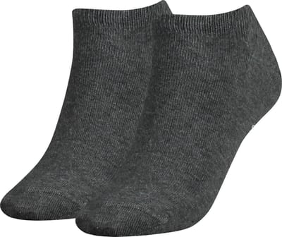 Tommy Hilfiger damessokken Sneaker (2-pack) - korte enkelsok katoen - grijs melange