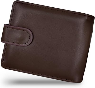 Dailygoods - Herenportemonnees, PU-lederen kaartportemonnee, creditcardhouder voor mannen, multifunctionele kaarthouder met meerdere sleuven voor bedrijven, winkelen, bruin, Small, Minimalistisch